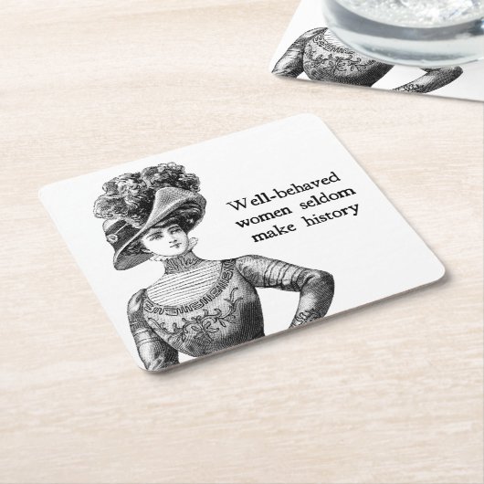 行儀の良い女性はめったにない スクエアペーパーコースター (アングル)