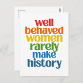 行儀の良い女性はめったに歴史を作らない ポストカード (正面/裏面)