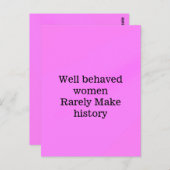 行儀の良い女性はめったに歴史ピンクのテンプラを作らない ポストカード (正面/裏面)