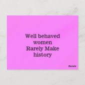 行儀の良い女性はめったに歴史ピンクのテンプラを作らない ポストカード (裏面)