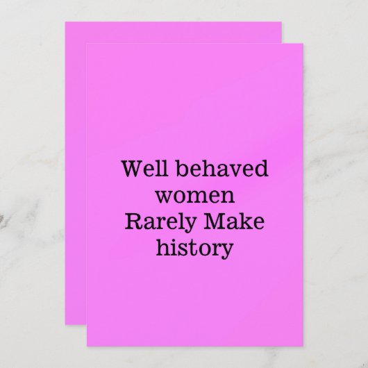 行儀の良い女性はめったに歴史ピンクのテンプラを作らない 招待状 (正面/裏面)