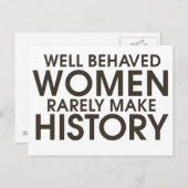 行儀の良い女性は歴史を作ることは稀だ ポストカード (正面/裏面)