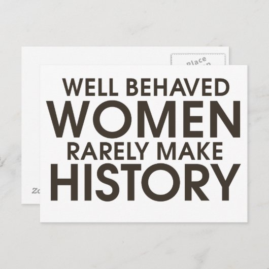 行儀の良い女性は歴史を作ることは稀だ ポストカード (正面/裏面)