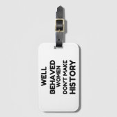 行儀の良い女性フェミニスト引用文 ラゲッジタグ (正面縦)