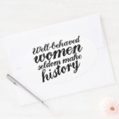 行儀の良い女性 楕円形シール (封筒)