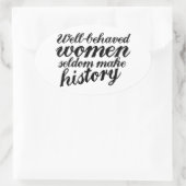 行儀の良い女性 楕円形シール (バッグ)