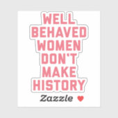 行儀良い女性フェミニスト引用文 シール (シート)