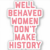 行儀良い女性フェミニスト引用文 シール (正面)