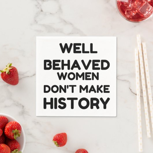 行儀良い女性フェミニスト引用文 スタンダードカクテルナプキン (インサイチュ)