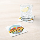 行先としてボストン スクエアペーパーコースター (インサイチュ)