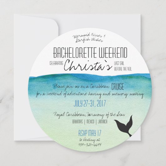 行先のバチェロレッテの週末の招待状 招待状 (正面)