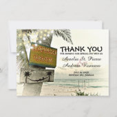 行先のビーチ結婚式ありがとう サンキューカード (正面)