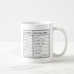 行先のマグ コーヒーマグカップ