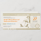 行先の搭乗券のチケットは日付を救います セーブザデート (正面/裏面)