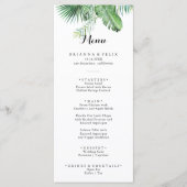 行先の熱帯緑の書道夕食会 メニュー (正面)