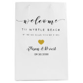 行先の結婚式のゲストのための歓迎されたバッグ ミディアムペーパーバッグ (正面)