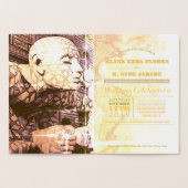 行先の結婚式のパスポートの金ゴールドホイル 箔カード (内部)