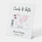 行先搭乗券ウェディングカード&ギフト 台座サイン (正面)