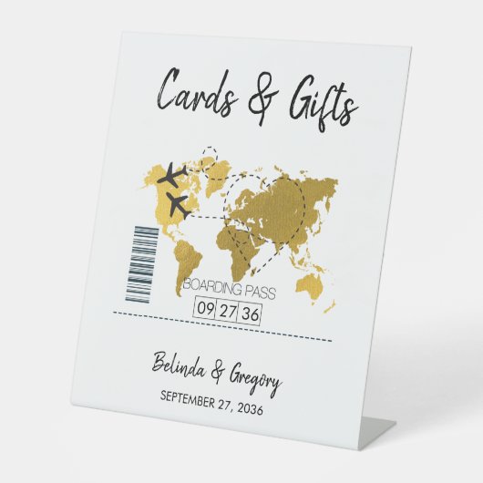 行先搭乗券ウェディングカード&ギフト 台座サイン (正面)