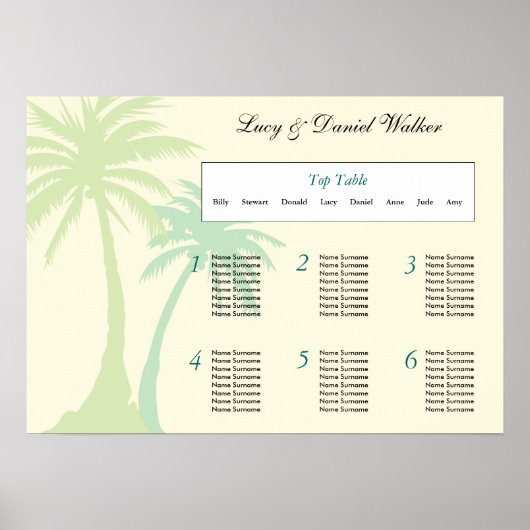 行先結婚式のシーティングテーブルプラン2 ポスター (正面)