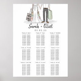 行先結婚式スーツケーステーブルプランポスター ポスター
