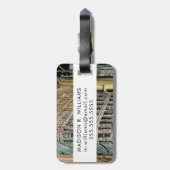 行先|のヴィンテージの五番街の時計 ラゲッジタグ (裏面縦)