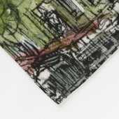 行先|の水彩画のテムズ川の水辺地帯 フリースブランケット (角)