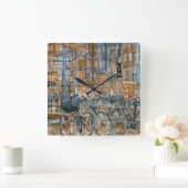 行先|の水彩画のニューヨークシティの眺め スクエア壁時計 (ホーム)