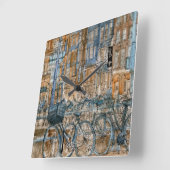 行先|の水彩画のニューヨークシティの眺め スクエア壁時計 (傾斜)