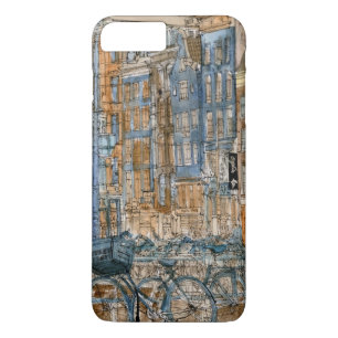 行先 の水彩画のニューヨークシティの眺め iPhone 8 PLUS/7 PLUSケース