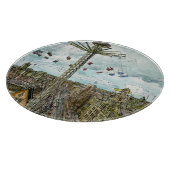 行先|の水彩画のヨーロッパの振動乗車 カッティングボード (角)