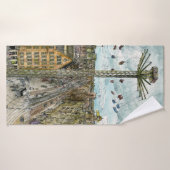 行先|の水彩画のヨーロッパの振動乗車 バスタオル (バスタオル)