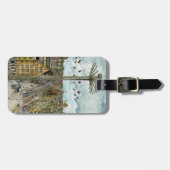 行先|の水彩画のヨーロッパの振動乗車 ラゲッジタグ (正面横)