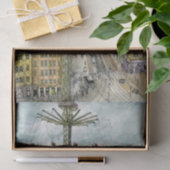 行先|の水彩画のヨーロッパの振動乗車 薄葉紙 (ギフト)