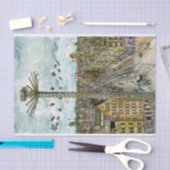 行先|の水彩画のヨーロッパの振動乗車 薄葉紙 (クラフト)