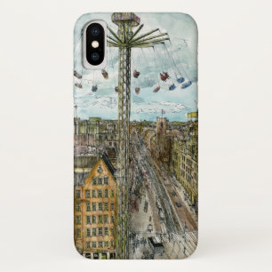 行先 の水彩画のヨーロッパの振動乗車 iPhone X ケース