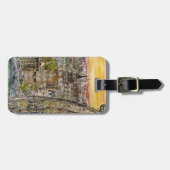 行先|の水彩画ビッグベン及びロンドンの目 ラゲッジタグ (正面横)