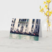 行先|ベニスの水辺地帯の写真 カード (黄色い花)