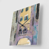 行先|ベニス運河橋眺め スクエア壁時計 (傾斜)