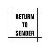 行内の「送信者に戻る」 ラバースタンプ (インプリント)