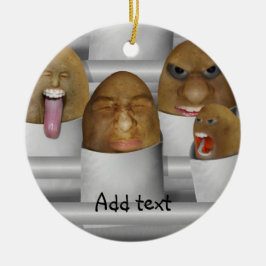 行列の中のジャガイモ セラミックオーナメント