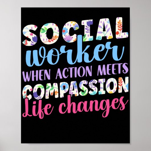行動が一致する場合のソーシャルワーカー ポスター (正面)