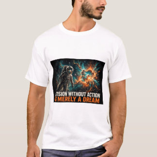 行動のないビジョンは単なる夢 Astronau Tシャツ