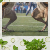 「行動の下に:カンガルー遊のオーストラリアの規則 キッチンタオル (折り畳み)
