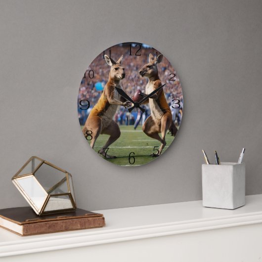 「行動の下に：カンガルー遊のオーストラリアの規則 ラージ壁時計 (オフィス)