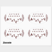 行動は不安を吸収する 楕円形シール (シート)