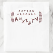 行動は不安を吸収する 楕円形シール (バッグ)