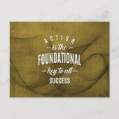 行動は鍵 – モチベーション引用文。 ポストカード (正面)