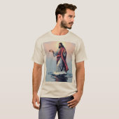 行動への信仰：イエスの水ティー歩く Tシャツ (正面フル)