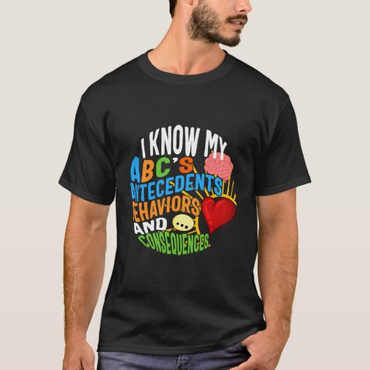 行動アナリストのシャツ、私は私のABCの脳を知っている Tシャツ (正面)